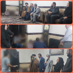 تصویر دیدار مسئولین ارشد نظرآباد با خانواده دارای ۳ عضو معلول تحت پوشش بهزیستی