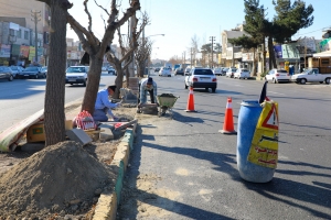 تصویر مناسب سازی معبر در بلوار شهید سلیمانی آغاز شد