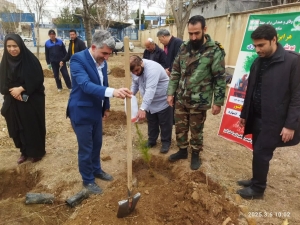 تصویر مراسم درختکاری در اداره منابع طبیعی اشتهارد همزمان با هفته منابع طبیعی برگزار شد