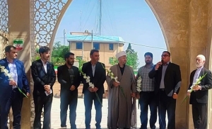 تصویر تلاوت استاد مهدی فلاح نژاد،مراسم گرامیداشت شهدای خدمت در ساوجبلاغ