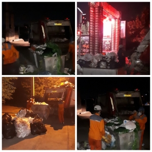 تصویر جمع‌آوری ۱۰۰ تن زباله در دهه اول محرم در شهر گلسار