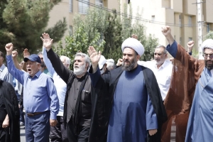 تصویر راهپیمایی «جمعه‌های خشم و نصر» در مهستان؛ فریاد علیه جنایت صهیونیستی