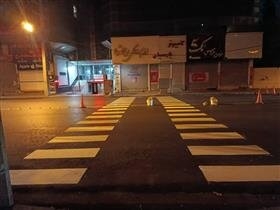 بلوک عابر پیاده در سهراهی خیابان بهار کرج اجرا شد