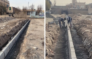 تصویر بهسازی محیطی خیابان پنجم آق‌تپه انجام شد