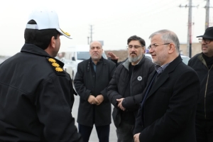 تصویر بازدید میدانی استاندار البرز از پروژه پل B16 آزادراه شمالی کرج