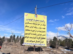 تصویر توقف اتوبوس در حاشیه پایانه مسافربری شهید کلانتری در آزادراه کرج قزوین ممنوع است