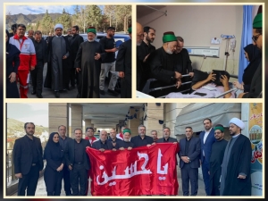 تصویر دیدار نمایندگان عتبه مقدس امام حسین(ع) با مصدومان و خانواده شهدای جنگ رمضان در کرج