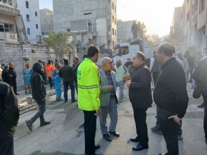 تصویر حضور رئیس دانشگاه در محل حادثه عظیمیه کرج