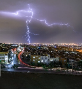 تصویر پیش‌بینی رعد و و برق و بارش تگرگ در البرز