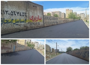 تصویر تکمیل عملیات آسفالت‌ریزی مکانیزه در کوچه ۱۰ متری جوان ماهدشت