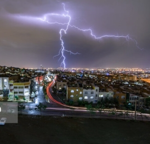 تصویر پیش‌بینی وزش باد شدید، رگبار و رعد و برق در البرز