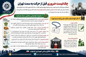 تصویر چک‌ لیست ضروری قبل از حرکت به سمت تهران