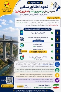 تصویر نحوه اطلاع رسانی خاموشی های برنامه ریزی شده و اضطراری