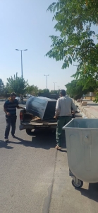 تصویر سطل‌های زباله بلوار اصلی کوهسار نوسازی شد