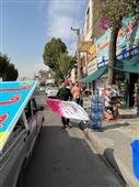 تصویر پاکسازی گسترده معابر منطقه ۸ کرج از زوائد بصری و تابلوهای غیرمجاز